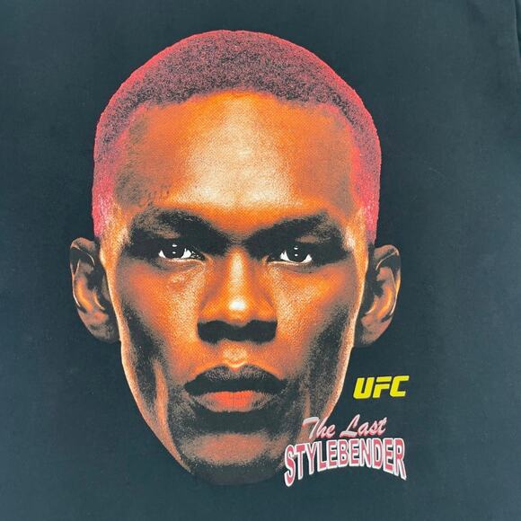UFC Shirt Mens Medium Black Israel Adesanya Stylebender MMA Big Face Rap Tee - Picture 2 of 9